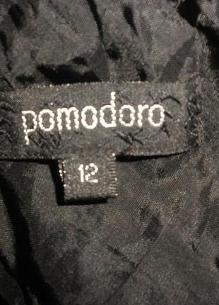 Чорна ошатна розкльошена спідниця міді pomodoro панбархат шовк, віскоза7 фото