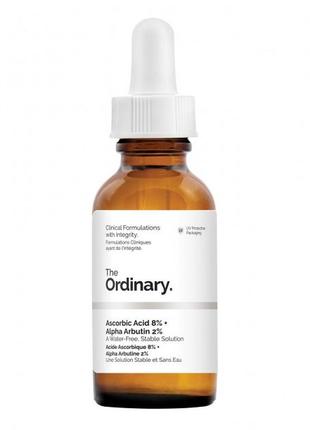 Сыворотка против гиперпигментации the ordinary ascorbic acid 8% + alpha arbutin 2 %