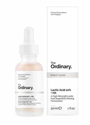 Пилинг с молочной кислотой the ordinary lactic acid 10% + ha 2% 30 мл