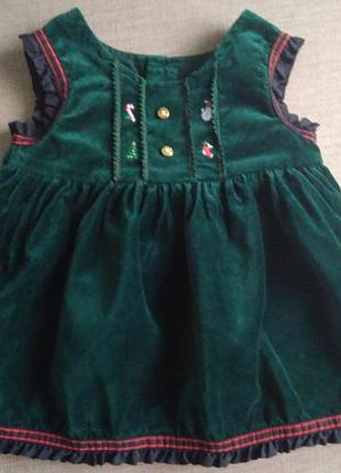 Велюрове новорічне платтячко для маленької модниці. 0-6міс.