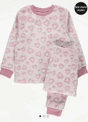 Мягкая теплая  флисовая пижама для девочки джордж. george.
