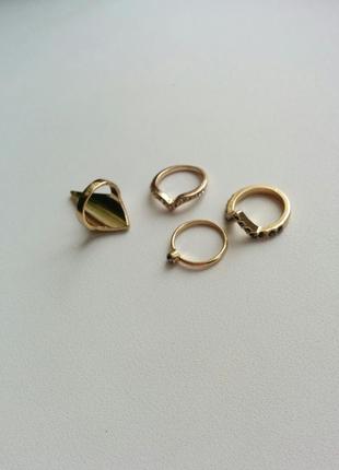 Набор колец колечки на верхнюю фалангу кольцо с камнями4 фото
