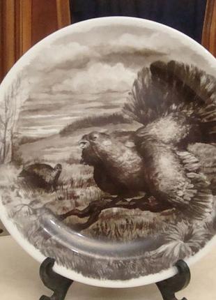 Красивое блюдо - тарелка охота тетерев фарфор чехословакия №851