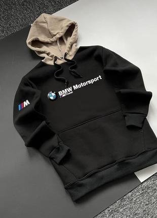 Зимняя мужская толстовка худи с капюшоном bmw motorsport