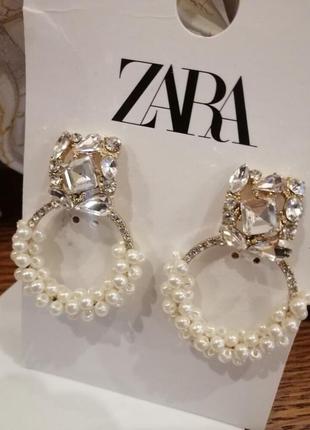 Серьги кольца вечерние zara