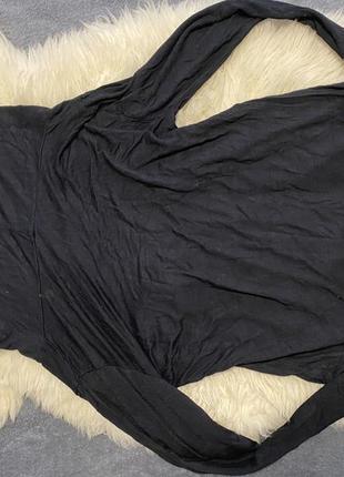 Чорна блузка з хамутом6 фото