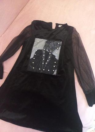 Святкове бархатне плаття для дівчинки 152