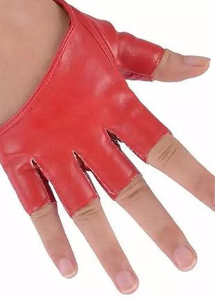 Рукавички зі штучної шкіри модні жіночі жіночі модні щільні рукавички на половину долоні з пальцями зі штучної шкіри рукавиці для косплею без пальців