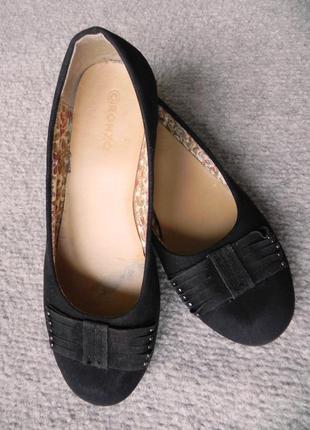 Черные туфельки из искусственного нубука удобные и комфортные (38р.)3 фото