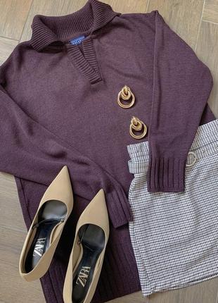 Жіночий светр-поло з воротником джемпер кофта zara1 фото