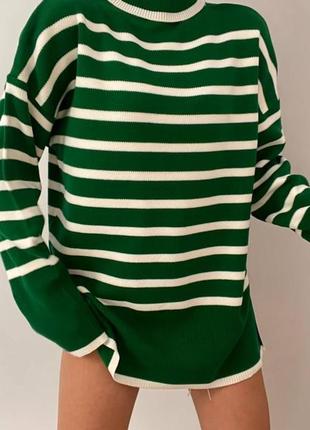 Улюблені светри-туніки у смужку з горлом 🥰3 фото