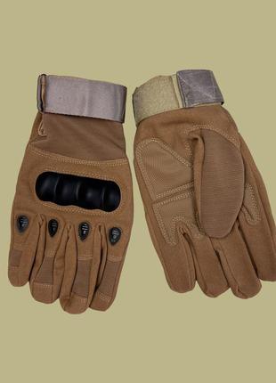 Военно-тактические перчатки с пальцами койот1 фото