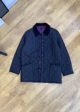 Barbour liddesdale black quilted jacket чорний з фіолетовим підкладом