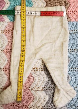 Haissa испания вязаные белые штанишки ползунки новорожденному малышу мальчику девочке 0-3-6м 50-56-63 фото