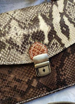 Шикарна сумка з зміїної шкіри ebarrito milano з 3 варіантами ручок1 фото