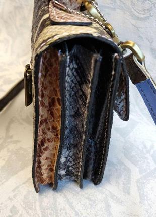 Шикарна сумка з зміїної шкіри ebarrito milano з 3 варіантами ручок9 фото