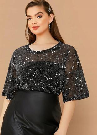 Shein плюс сайз стильна гарна блуза зірки сузір'я