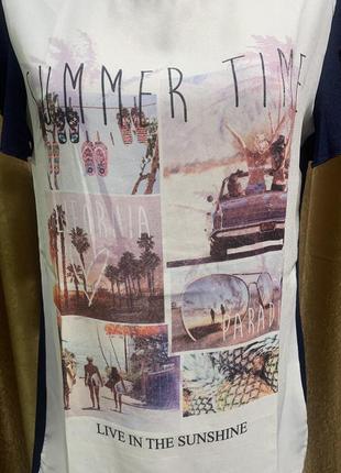 Блузка /футболка p.r.tamar с летним принтом, франция размер m5 фото