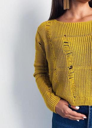 Кроп-топ свитер,свитерок рваный,с дырками2 фото