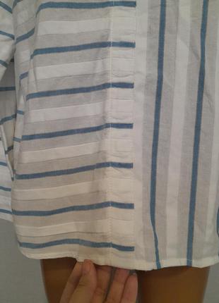Стильна бавовняна блуза у смужку3 фото