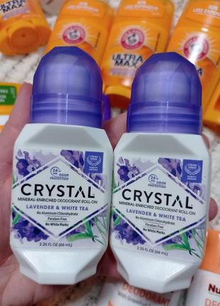 Crystal натуральный шариковый дезодорант, лаванда и белый чай1 фото