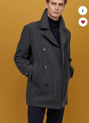 H&m шерстяное пальто бушлат2 фото