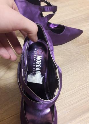 Туфли лодочки высокие острый каблук фиолетовые 40р.  morgan4 фото