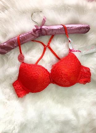 Кораловий бюстгальтер  possessions by primark.😍 80б 36б мереживний пуш ап прімарк мульти вей шлейки