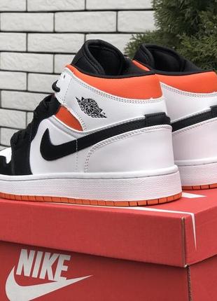 Кросівки nike air jordan 1 retro white black orange3 фото