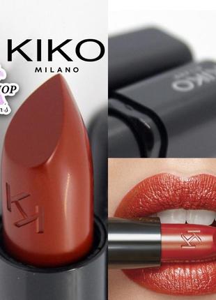 Помада kiko milano #455 orange brick smart fusion lipstick зволожуюча кремова губна помада оригінал, італія kiko