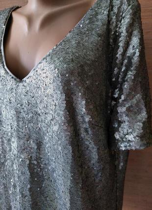 🌟🎄🌟 святкова блузка з пайеток серебро3 фото