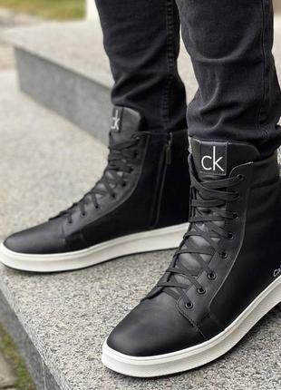 Зимові ❄️чоловічі шкіряні черевики calvin klein ❄️