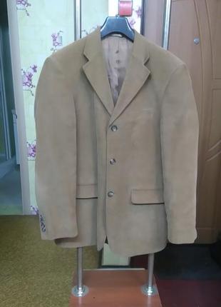 100% коттон! шикарный брэндовый микровельветовый мужской пиджак biaggini р.50 (швейцария)1 фото