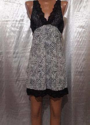Черно-белый леопардовый пеньюар