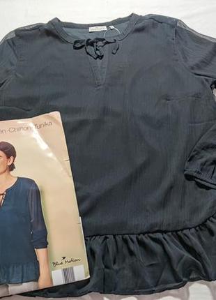 Жіноча однотонна блуза вільного крою blue motion, розмір m (40/42), чорний2 фото