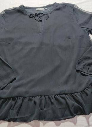 Жіноча однотонна блуза вільного крою blue motion, розмір m (40/42), чорний3 фото