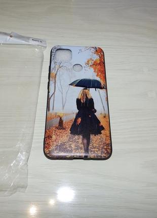 Чохол для space xiaomi redmi 9c transparent дівчина з парасолькою