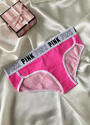 Трусики victoria's secret pink оригінал, яскраві рожеві сліпи вікторія сікрет3 фото