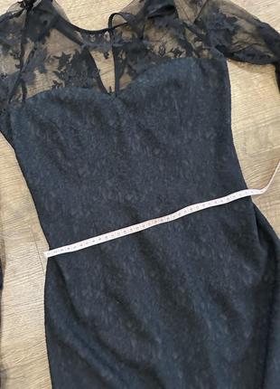 Платье черное нарядное з рукавами5 фото