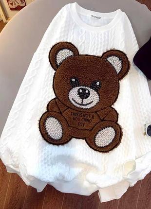 Білий светрик із медведиком🤎