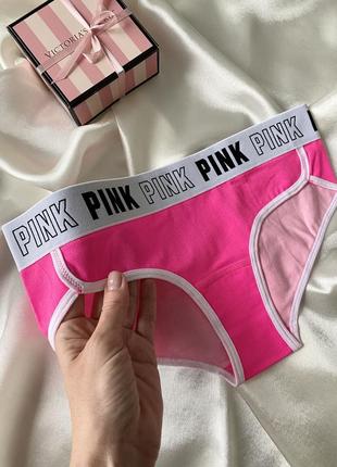 Трусики victoria's secret pink оригінал, яскраві рожеві сліпи вікторія сікрет