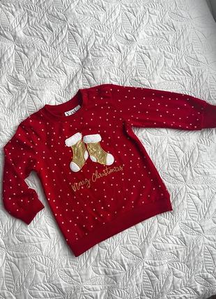 Новорічна тепла кофта светр зі сніжинками для дівчинки. 2 р1 фото