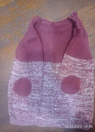 Бордовый свитер машинной вязки 473