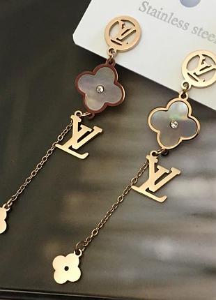 Серьги из медицинского золота stainless steel, xuping позолоченные