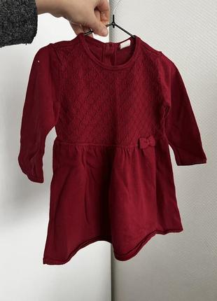 Тепла вишнева сукня. в'язане плаття. ha&m 18м