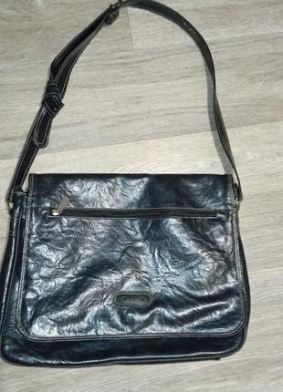 Кожаная вместительная сумка через плечо, кожаный портфель, сумка портфель из натуральной кожи, аксессуары, взуття1 фото