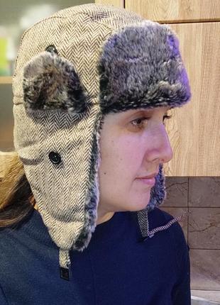 Шапка вушанка жіноча