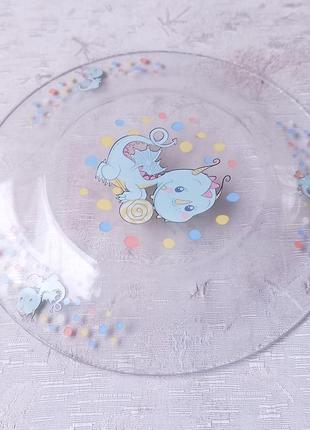 Набор столовый детский стеклянный "дракончик" (3 предмета)