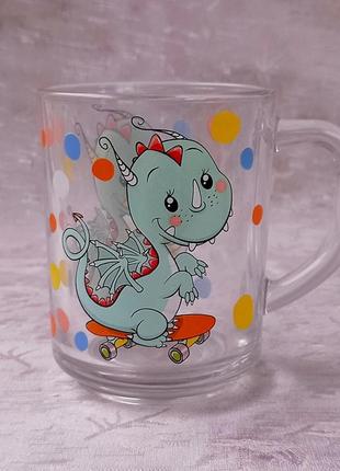 Набор столовый детский стеклянный "дракончик" (3 предмета)