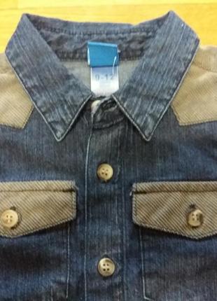 Стильная джинсовая рубашка adams на 9-12 месяцев5 фото